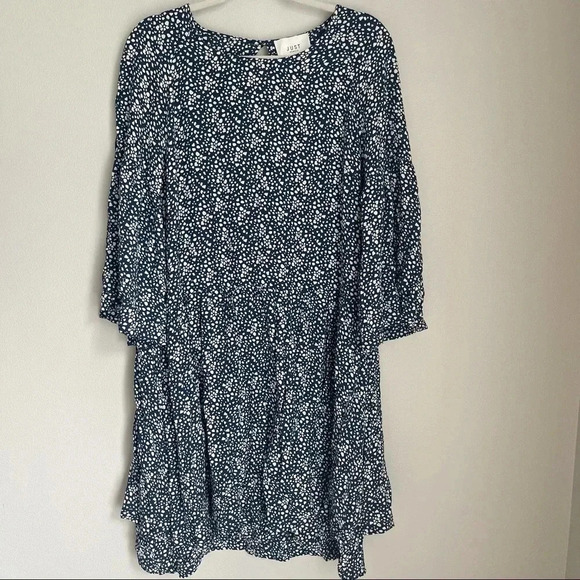 Anthropologie Dresses & Skirts - Just Female Anthro Blue Cream Spotted Dress S